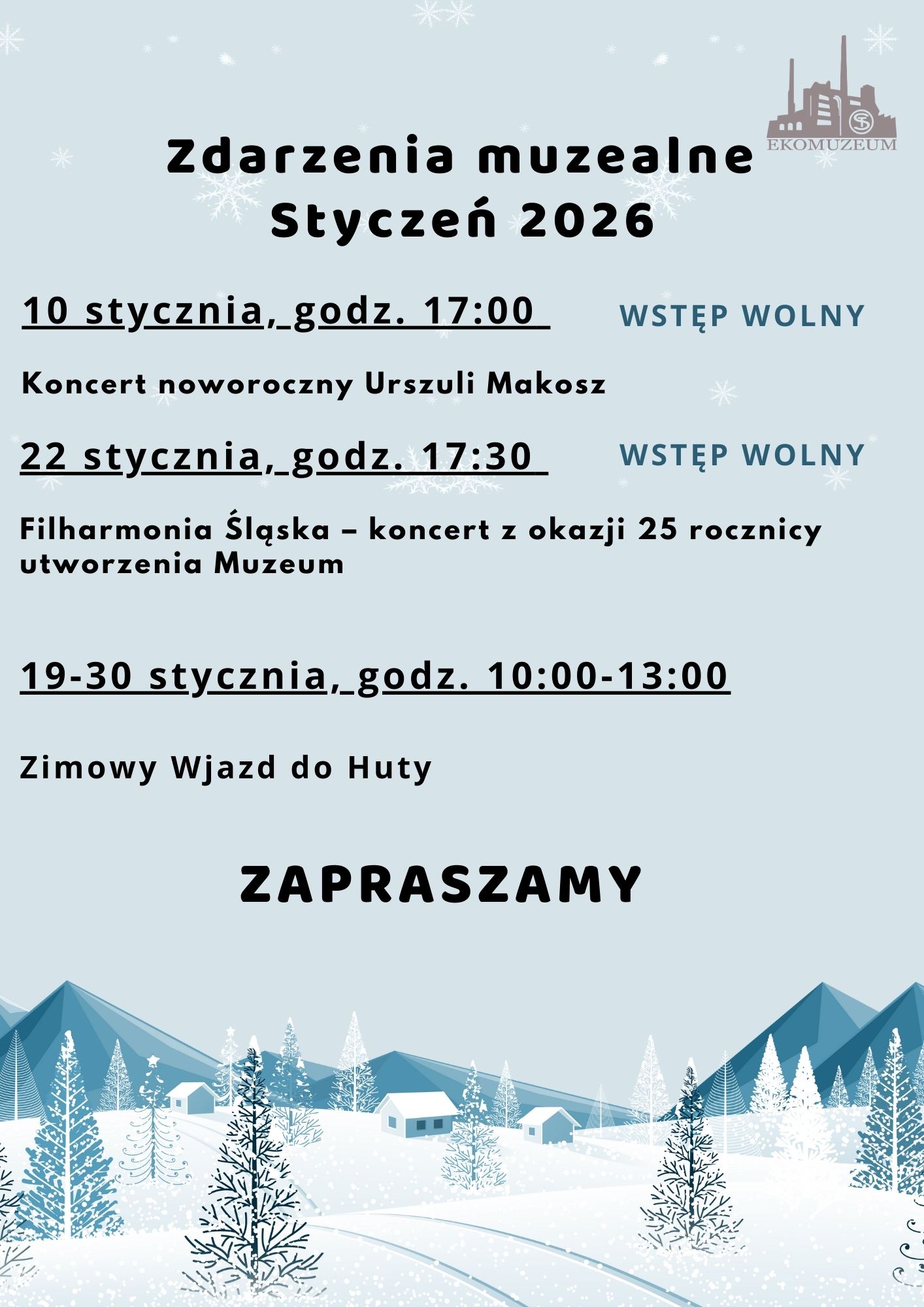 Zdarzenia muzealne -Styczeń 2026