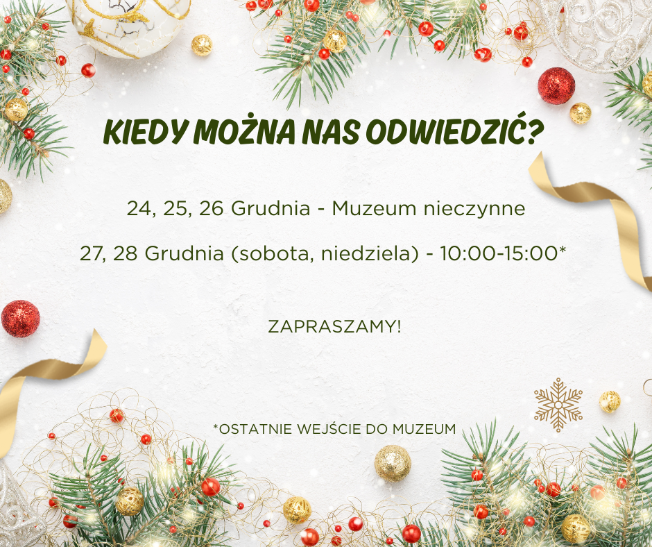 Godziny otwarcia w okresie świątecznym